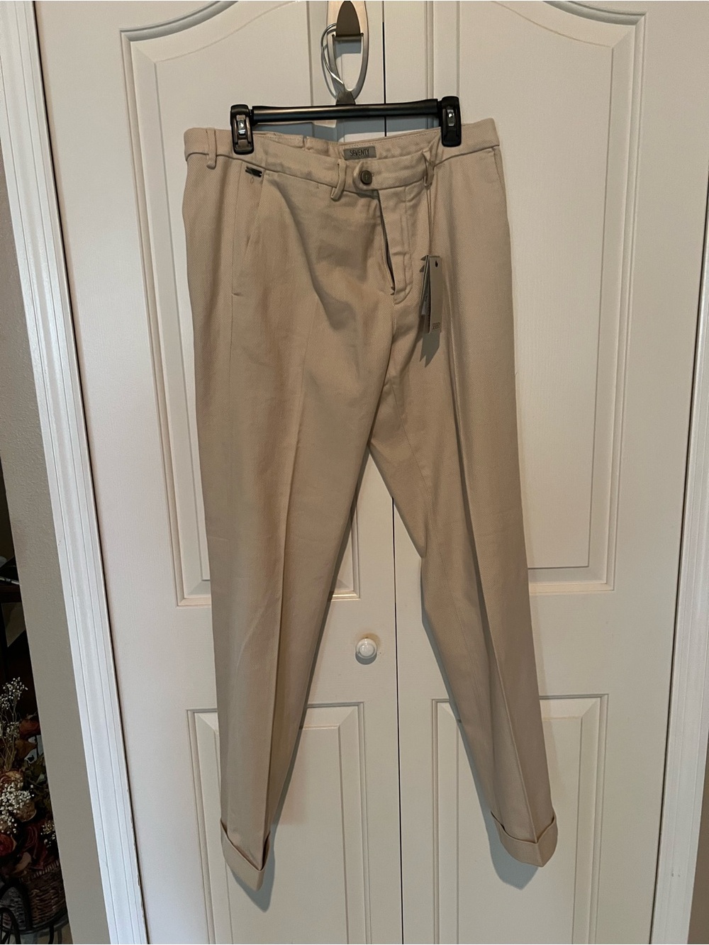 Seventy Men's Khaki Dress Chinos - Light Beige